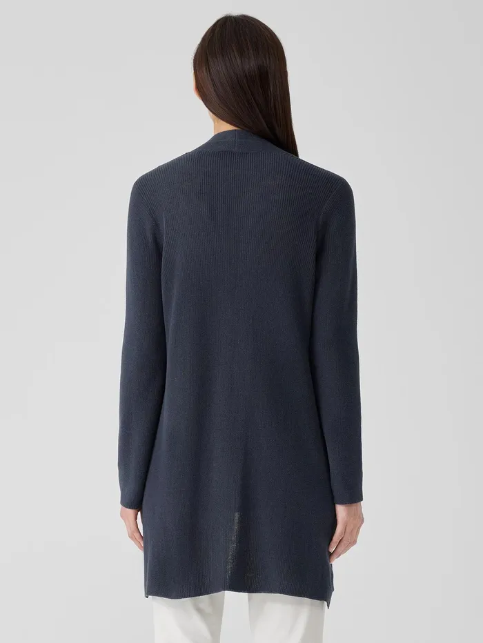 Sweaters and Cardigans Women Eileen Fisher Peruvian Organic Cotton Crepe Cardigan Ocean