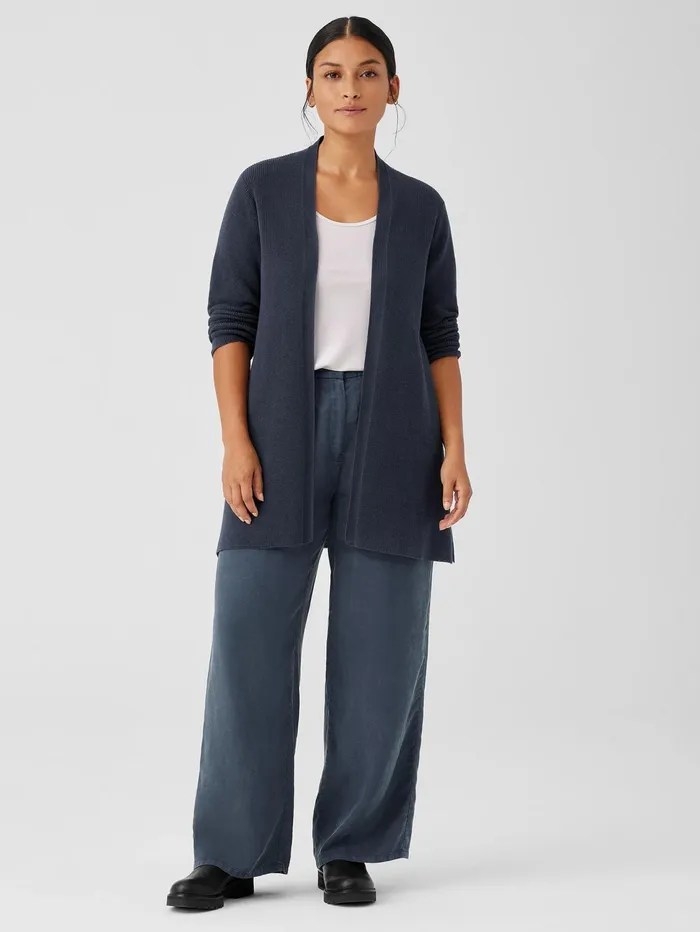 Sweaters and Cardigans Women Eileen Fisher Peruvian Organic Cotton Crepe Cardigan Ocean