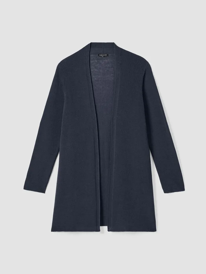 Sweaters and Cardigans Women Eileen Fisher Peruvian Organic Cotton Crepe Cardigan Ocean
