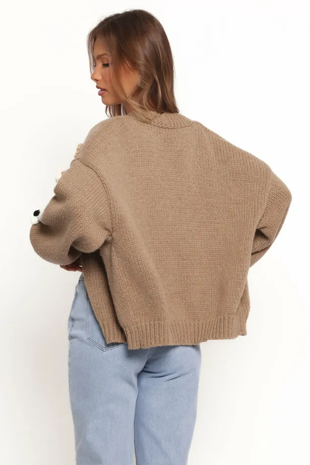 Sweaters Delaro Flower Cardigan Brown 8211 Petal and Pup Women