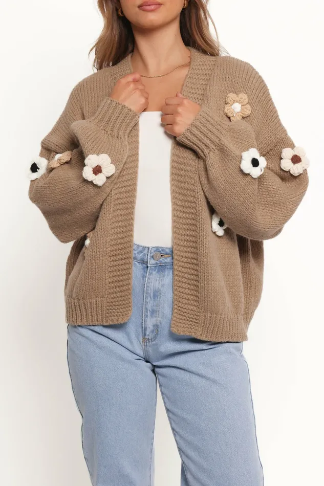 Sweaters Delaro Flower Cardigan Brown 8211 Petal and Pup Women