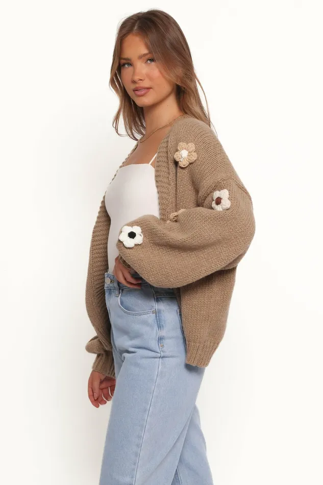 Sweaters Delaro Flower Cardigan Brown 8211 Petal and Pup Women