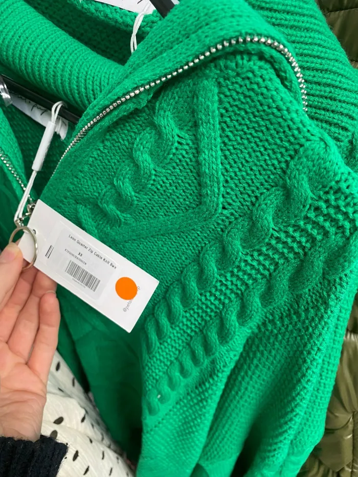 Sweaters Petal and Pup Women Leon Quarter Zip Cable Knit Sweater Green