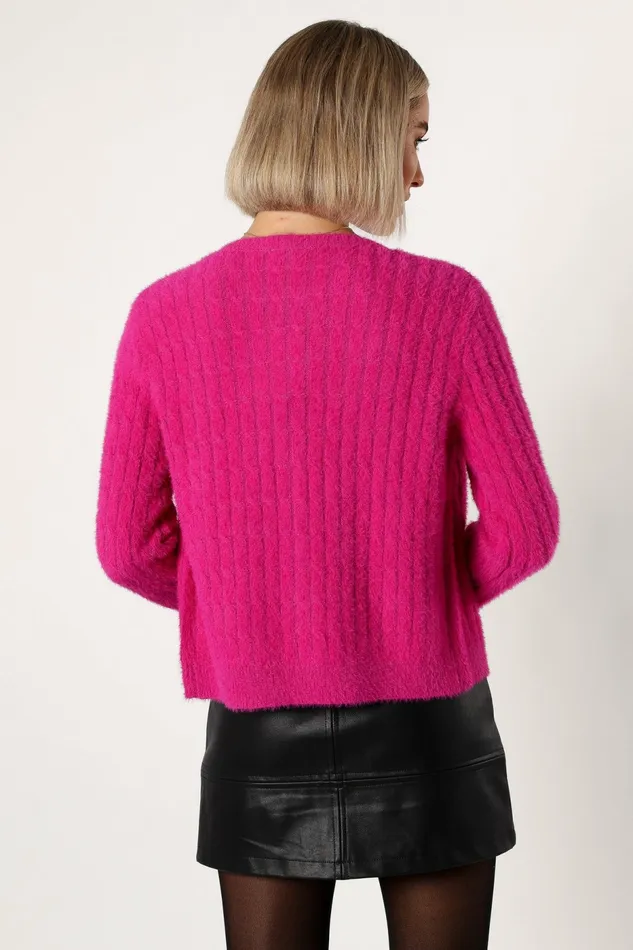 Sweaters Petal and Pup Women Ryann Button Front Cardigan Magenta