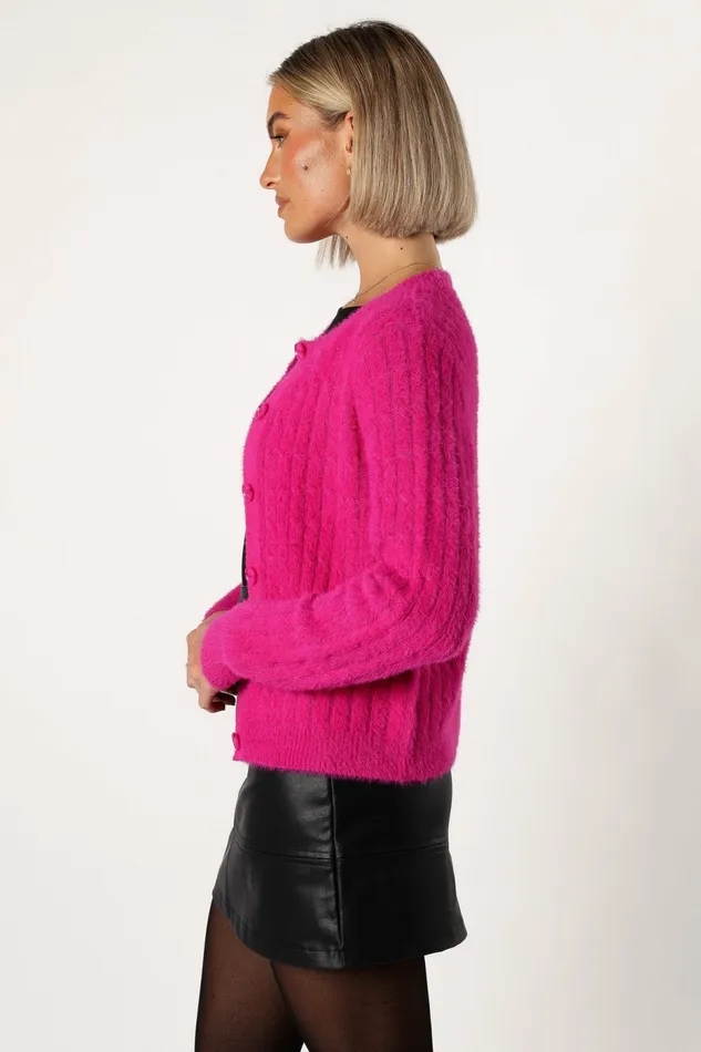 Sweaters Petal and Pup Women Ryann Button Front Cardigan Magenta