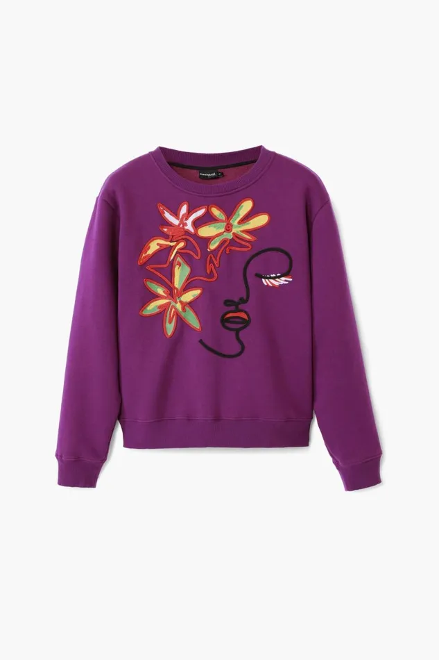 Sweaters Women Desigual Arty Print Sweatshirt Red