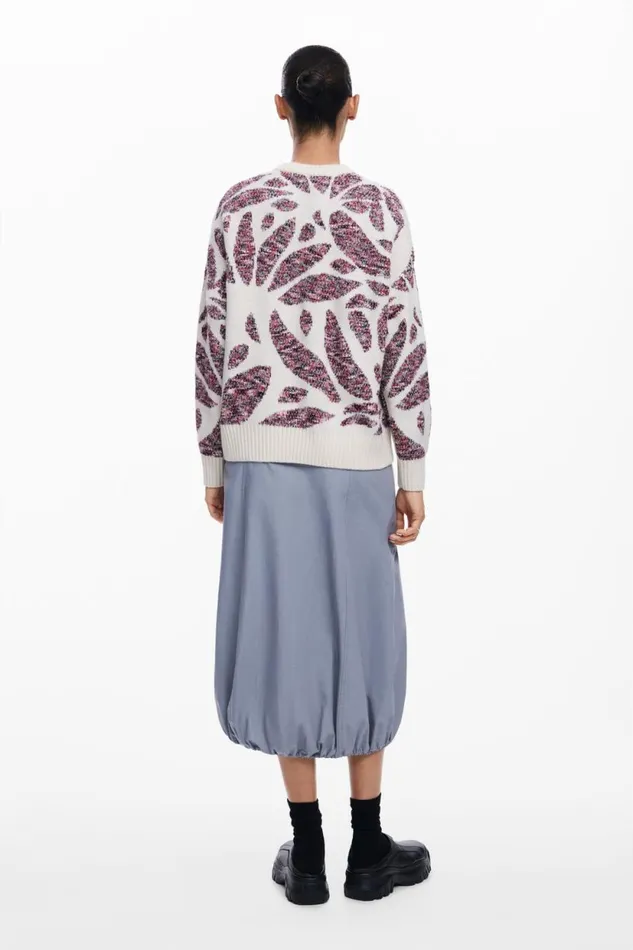 Sweaters Women Desigual Leaf Print Sweater Materialfinishes