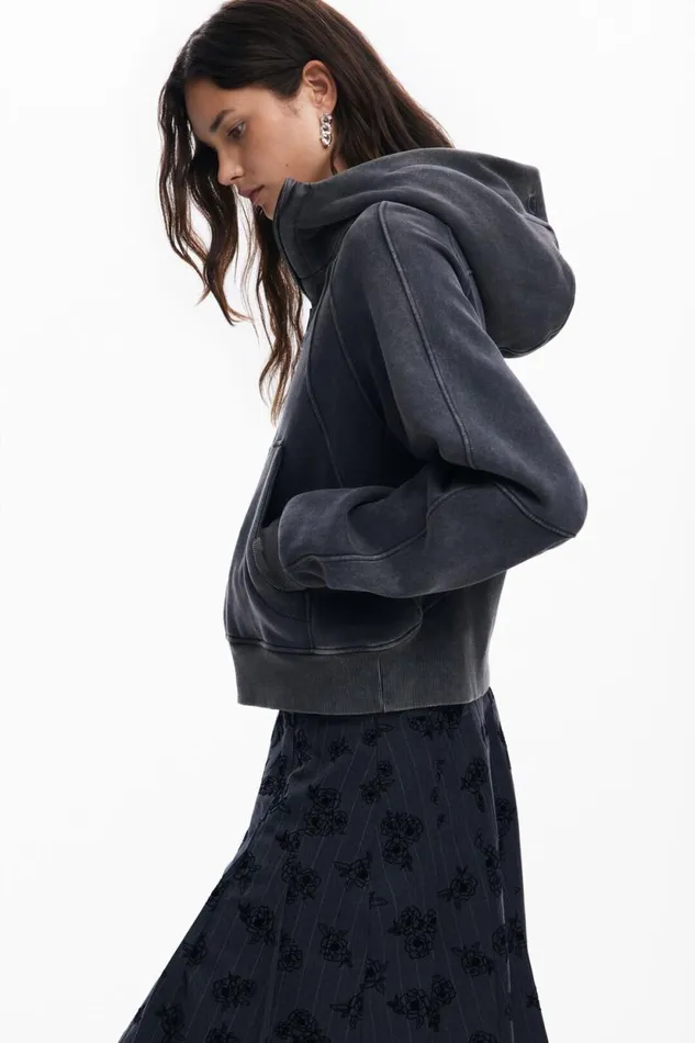 Sweaters Women Desigual Oversize Hoodie Black