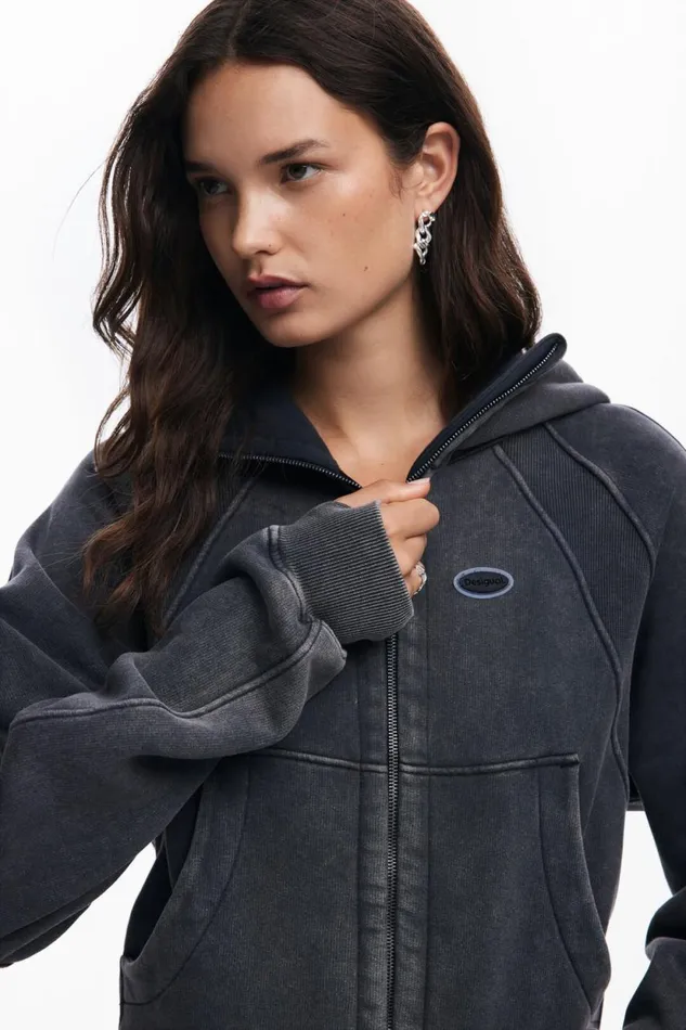 Sweaters Women Desigual Oversize Hoodie Black
