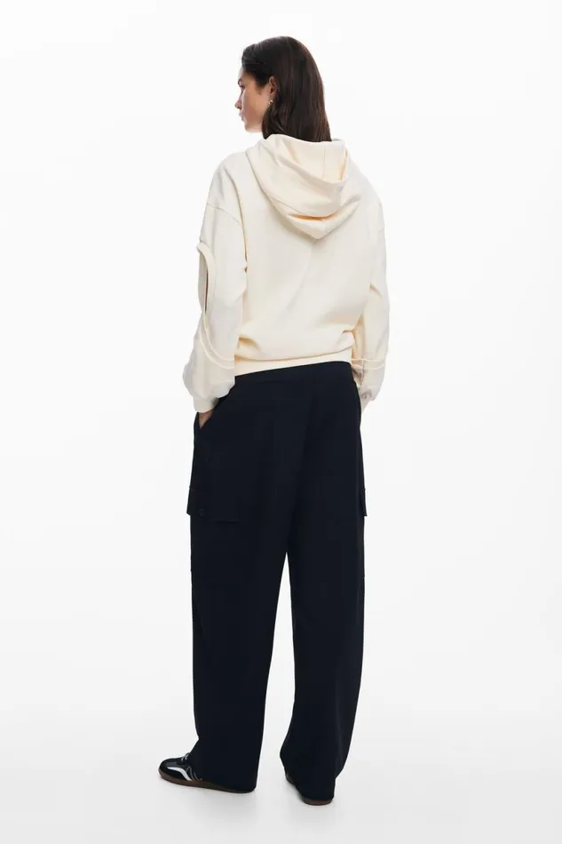 Sweaters Women Desigual Oversized Sweatshirt With Sleeve Slits White