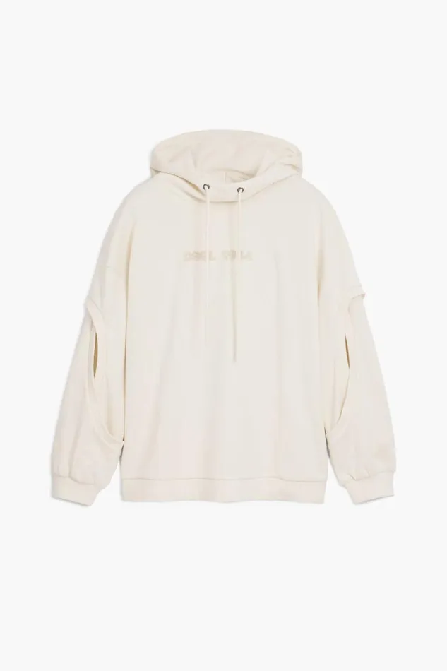 Sweaters Women Desigual Oversized Sweatshirt With Sleeve Slits White
