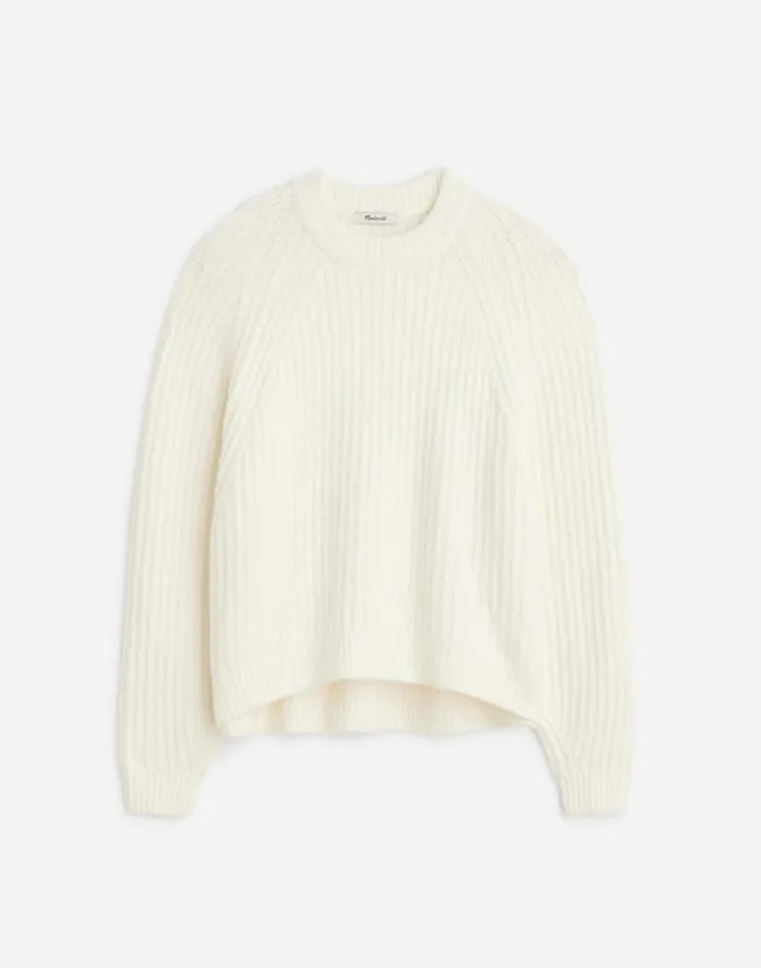 Sweaters Women Madewell Ribbed CottonBlend Sweater Winter White