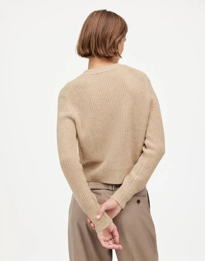 Sweaters Women Madewell SoftWool ButtonFront Cardigan Heather Oatmeal