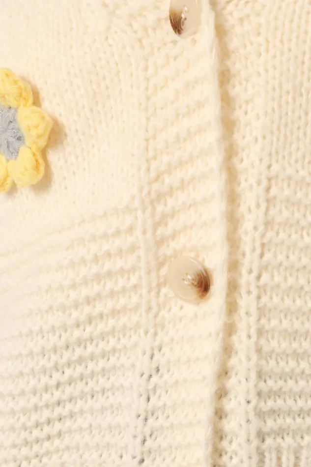 Sweaters Women Sienna Flower Cardigan Cream Petal and Pup