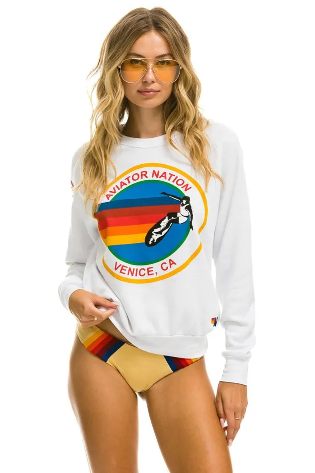 Sweatshirt 8211 White WomenMen Aviator Nation Sweatshirts