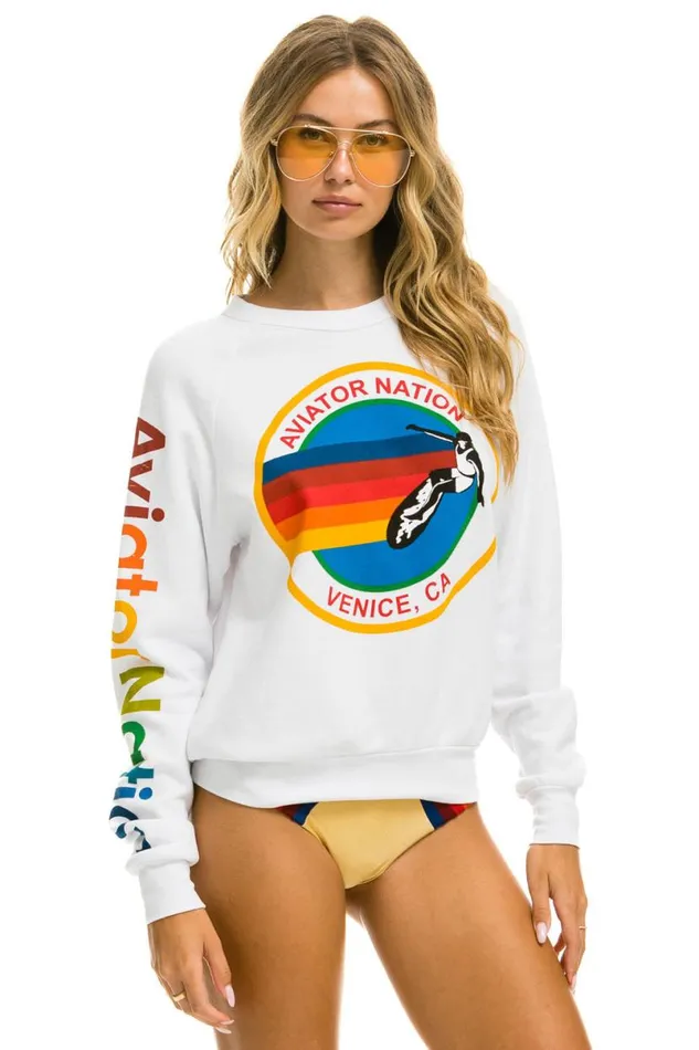 Sweatshirt 8211 White WomenMen Aviator Nation Sweatshirts
