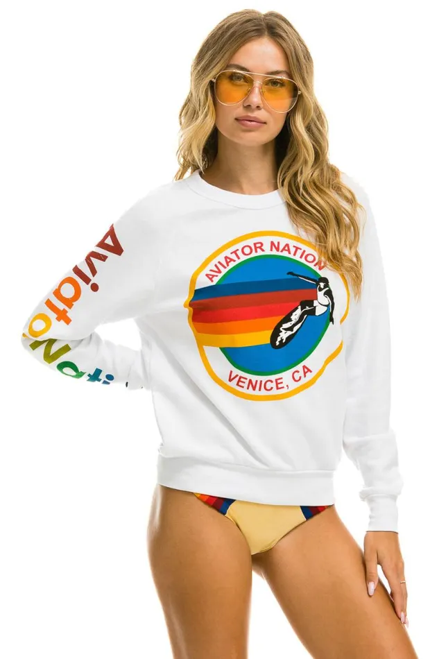 Sweatshirt 8211 White WomenMen Aviator Nation Sweatshirts