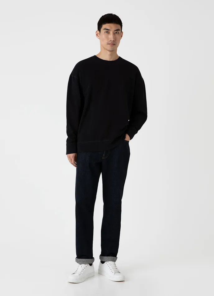 Sweatshirts and Sweatpants ussunspel Men Oversized Loopback Sweatshirt Black