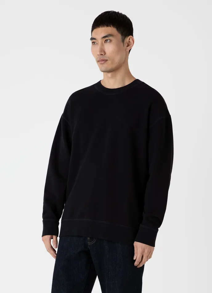 Sweatshirts and Sweatpants ussunspel Men Oversized Loopback Sweatshirt Black