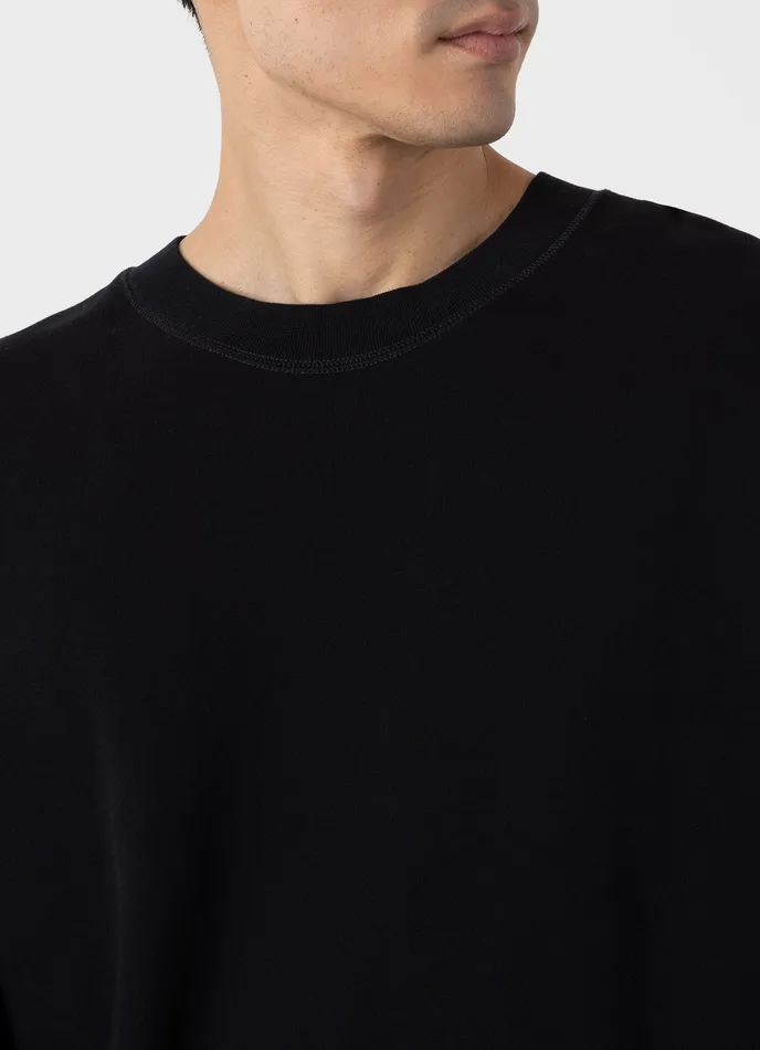 Sweatshirts and Sweatpants ussunspel Men Oversized Loopback Sweatshirt Black