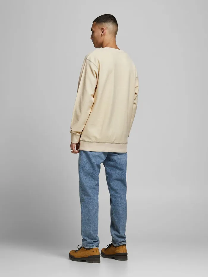 Sweatshirts JACK and JONES Mens AMERICAN FIT CHEST POCKET SWEATSHIRT Beige Seedpearl Gift Ideas