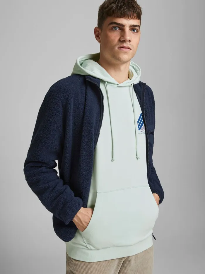 Sweatshirts JACK and JONES Mens BACK PRINT HOODIE Pastel Pale Blue Gift for Friend