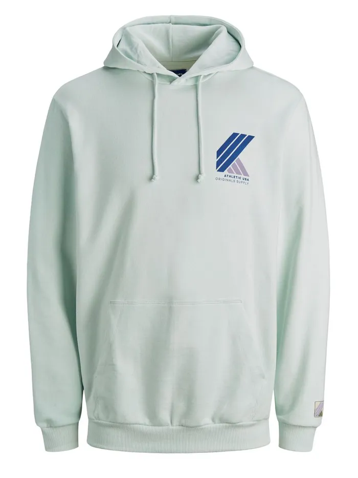 Sweatshirts JACK and JONES Mens BACK PRINT HOODIE Pastel Pale Blue Gift for Friend