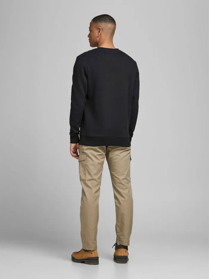 Sweatshirts JACK and JONES Mens CREW NECK SWEATSHIRT Black Tap Shoe For Sale