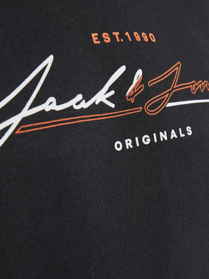 Sweatshirts JACK and JONES Mens CREW NECK SWEATSHIRT Black Tap Shoe For Sale