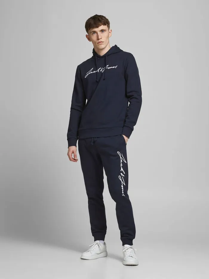 Sweatshirts JACK and JONES Mens FLEECE 2PIECE TRACKSUIT Blue Navy Blazer Casaul
