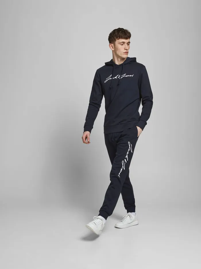 Sweatshirts JACK and JONES Mens FLEECE 2PIECE TRACKSUIT Blue Navy Blazer Casaul