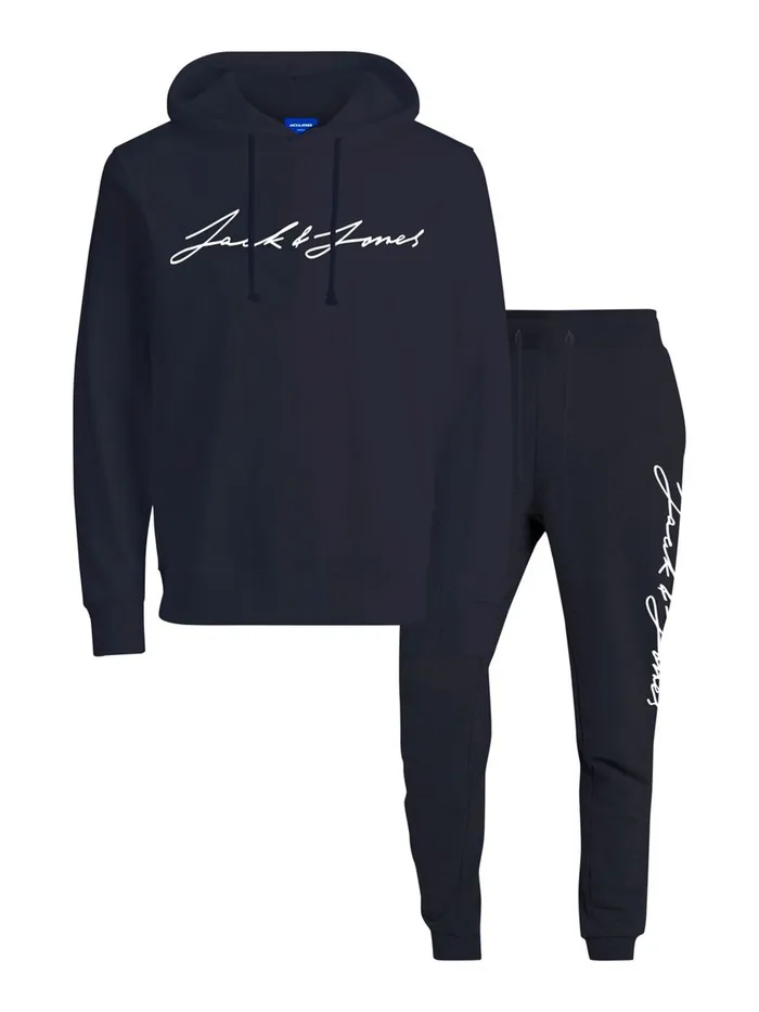 Sweatshirts JACK and JONES Mens FLEECE 2PIECE TRACKSUIT Blue Navy Blazer Casaul