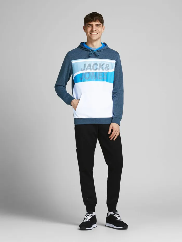 Sweatshirts JACK and JONES Mens KANGAROO POCKET HOODIE Blue Navy Blazer Gift 4 You