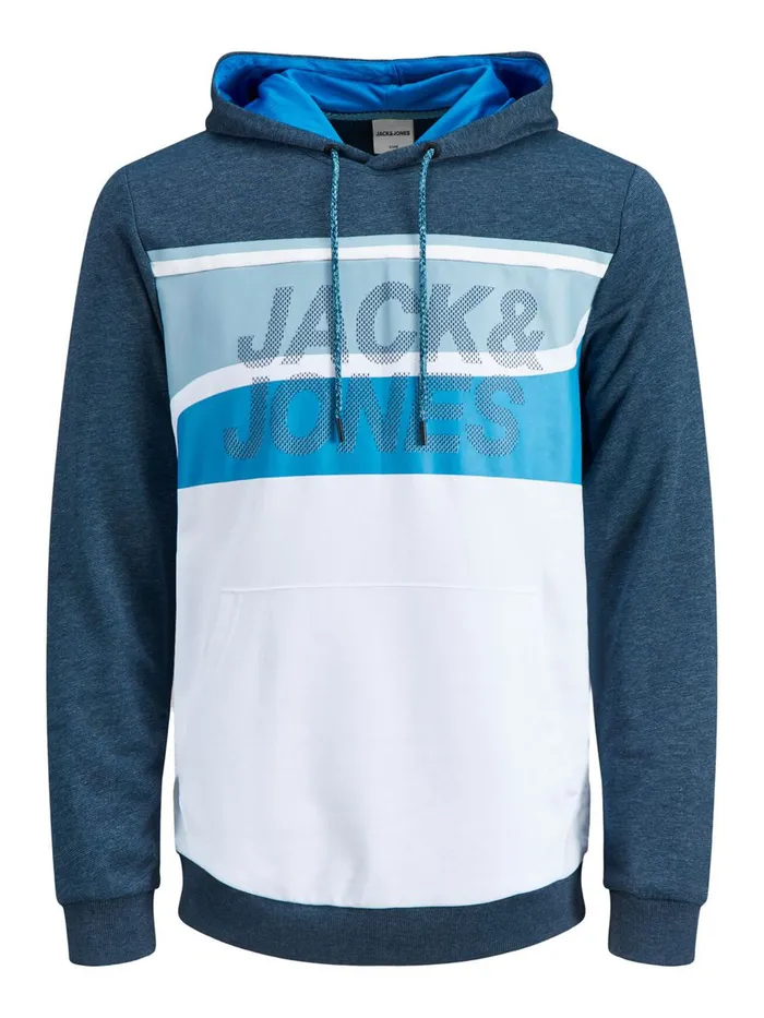 Sweatshirts JACK and JONES Mens KANGAROO POCKET HOODIE Blue Navy Blazer Gift 4 You
