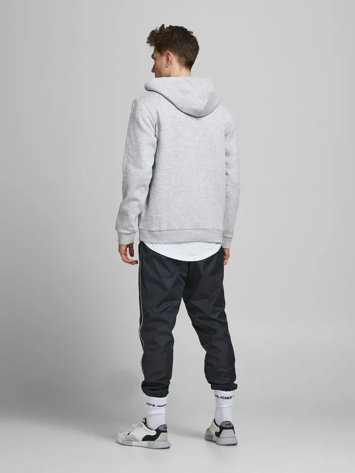 Sweatshirts JACK and JONES Mens KANGAROO POCKET HOODIE Grey Light Grey Melange Gift Ideas
