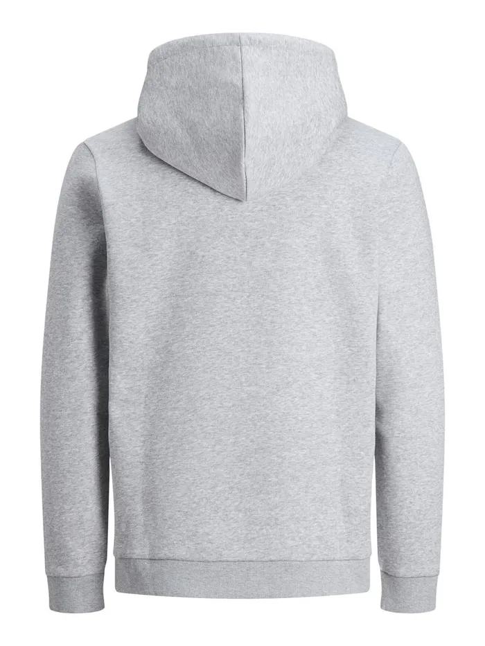 Sweatshirts JACK and JONES Mens KANGAROO POCKET HOODIE Grey Light Grey Melange Gift Ideas