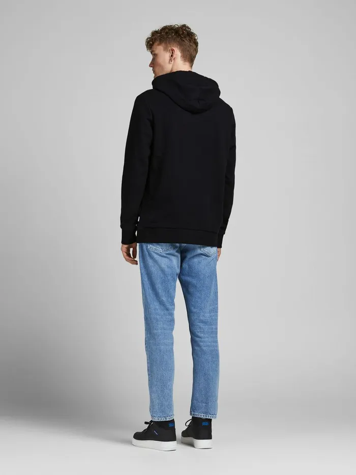 Sweatshirts JACK and JONES Mens LOGO HOODIE Black Black Gift for Friend