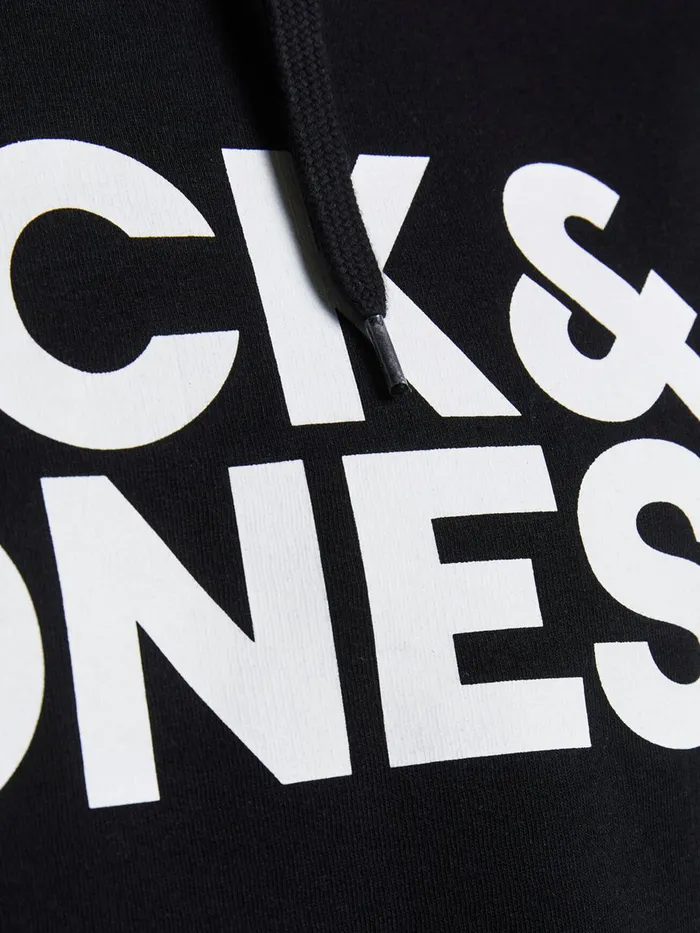 Sweatshirts JACK and JONES Mens LOGO HOODIE Black Black Gift for Friend