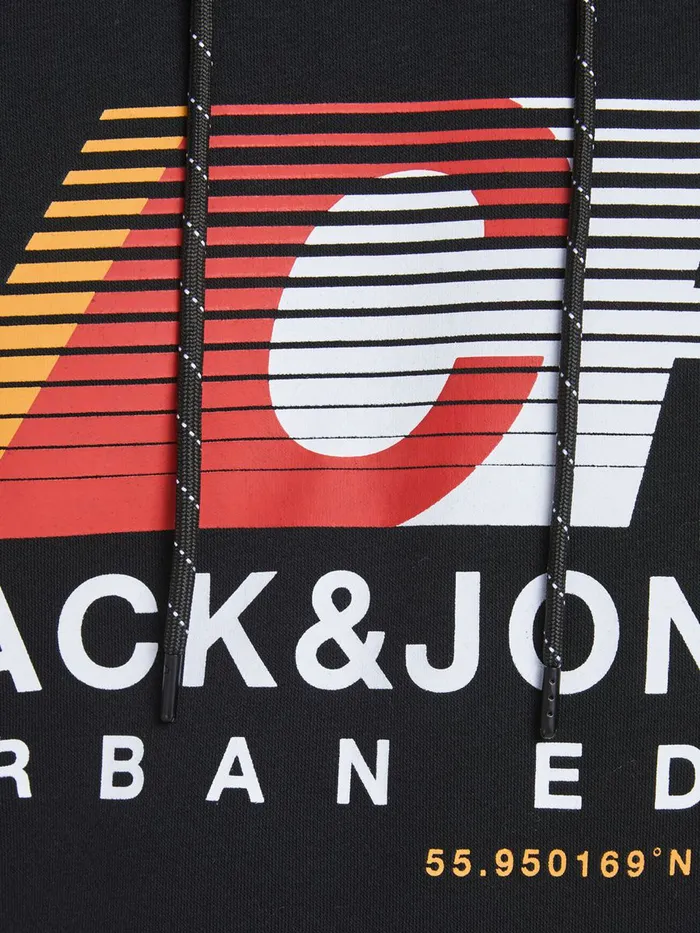 Sweatshirts JACK and JONES Mens LOGO HOODIE Black Black Online