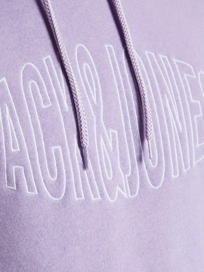 Sweatshirts JACK and JONES Mens LOGO HOODIE Pastel Lavender For Sale