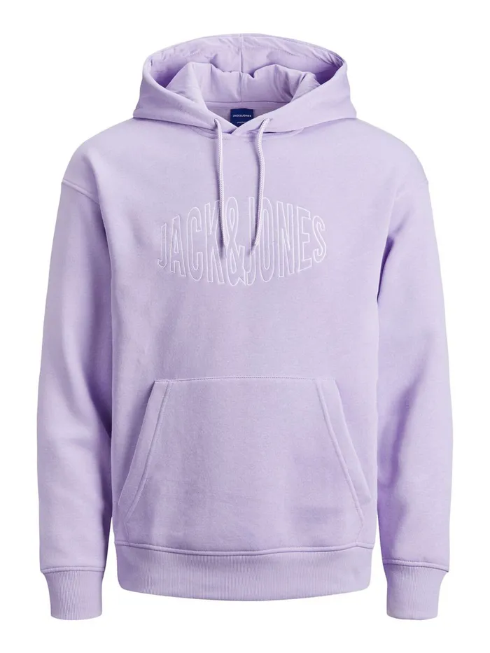 Sweatshirts JACK and JONES Mens LOGO HOODIE Pastel Lavender For Sale