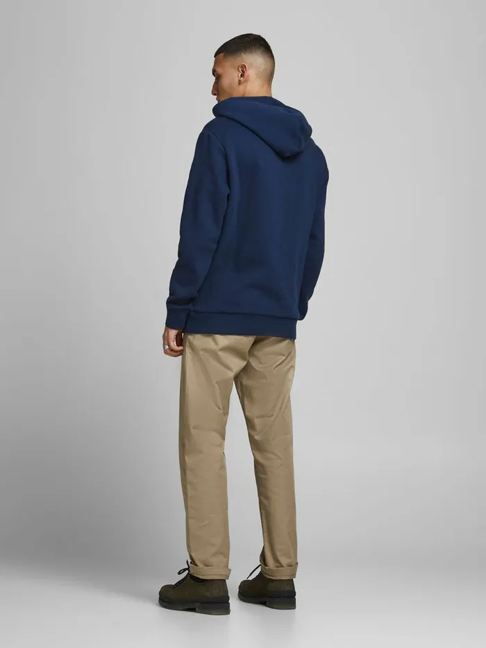 Sweatshirts JACK and JONES Mens LOGO SWEAT HOODIE Blue Navy Blazer For Sale