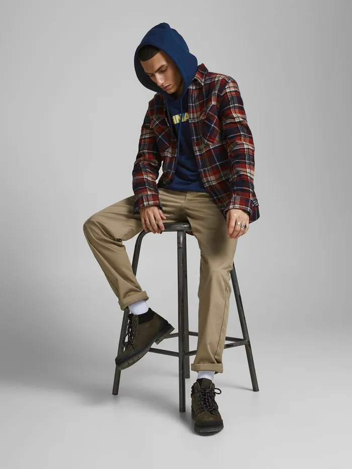 Sweatshirts JACK and JONES Mens LOGO SWEAT HOODIE Blue Navy Blazer For Sale