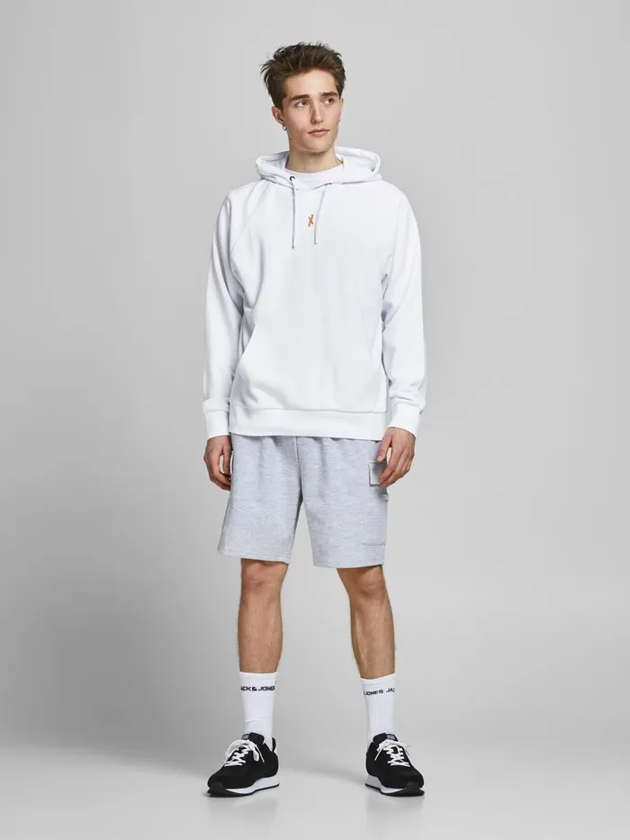 Sweatshirts JACK and JONES Mens LOOPBACK PLACEMENT PRINT HOODIE White White On Sale