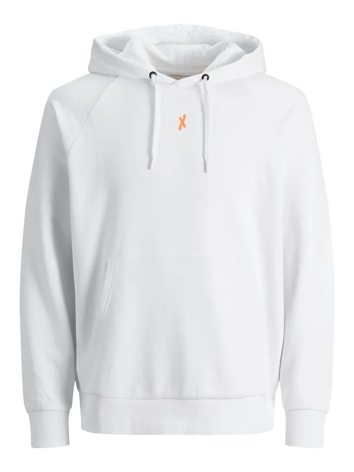 Sweatshirts JACK and JONES Mens LOOPBACK PLACEMENT PRINT HOODIE White White On Sale