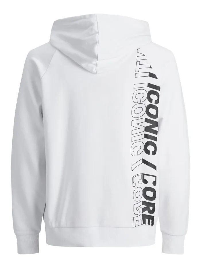 Sweatshirts JACK and JONES Mens LOOPBACK PLACEMENT PRINT HOODIE White White On Sale