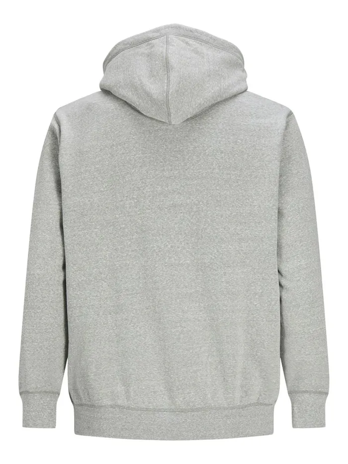 Sweatshirts JACK and JONES Mens LOOPBACK PLUS SIZE HOODIE Grey Light Grey Melange Gift 4 You