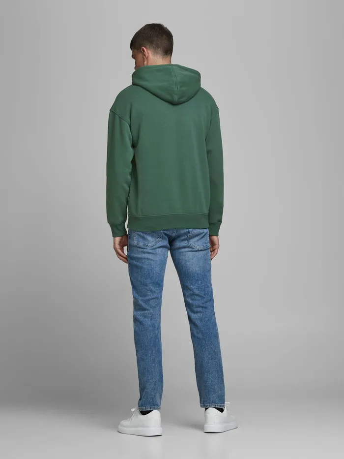 Sweatshirts JACK and JONES Mens LOOPBACK RELAXED FIT HOODIE Green Trekking Green Gift 4 You