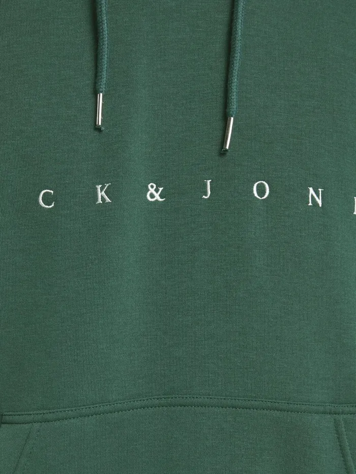 Sweatshirts JACK and JONES Mens LOOPBACK RELAXED FIT HOODIE Green Trekking Green Gift 4 You