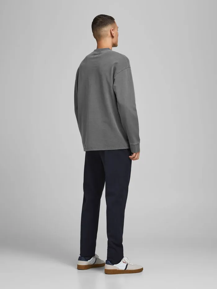 Sweatshirts JACK and JONES Mens OVERSIZED LOOPBACK SWEATSHIRT Grey Black Online